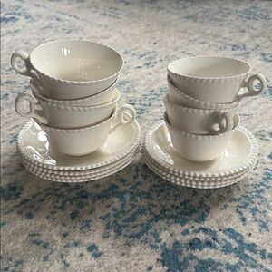 Rare 16pcs Vintage Copeland Spode Gadroon cups and saucers, tea set